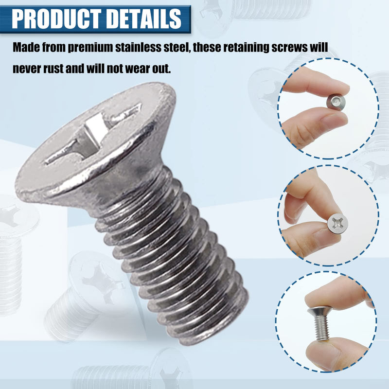 8Pack Stainless Steel Brake Disc Rotor Screws, Stainless Steel Retaining Screws for Front and Rear by Mission Automotive, Compatible with for Honda, Acura, Hyundai and Kia Models 8PCS Silver