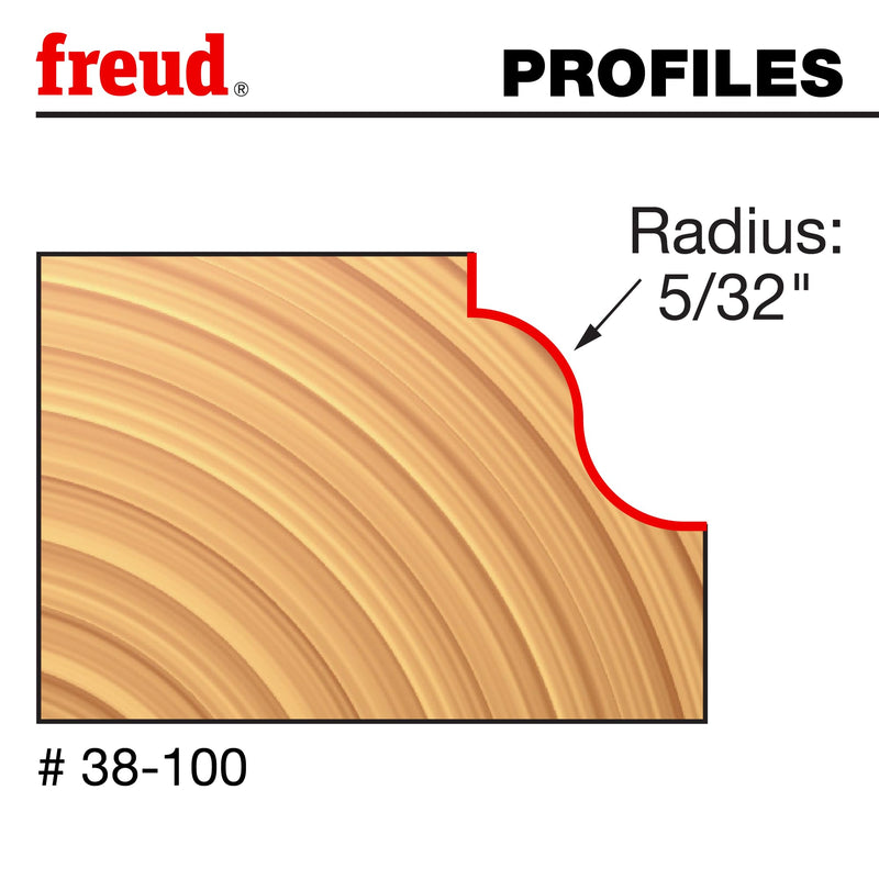 Freud 38-100: 1-1/16" (Dia.) Roman Ogee Bit with 1/4" Shank
