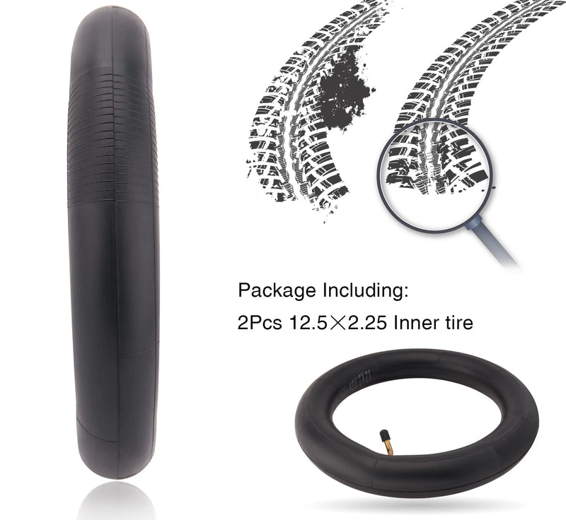 12 1/2 x 2 1/4 Tube Inner Tube 12.5 x 2.25 Tire 2 Pack for Pocket Bikes, Gas Scooters, Electric Scooters, Mini Bikes, Mobility Scooters and More