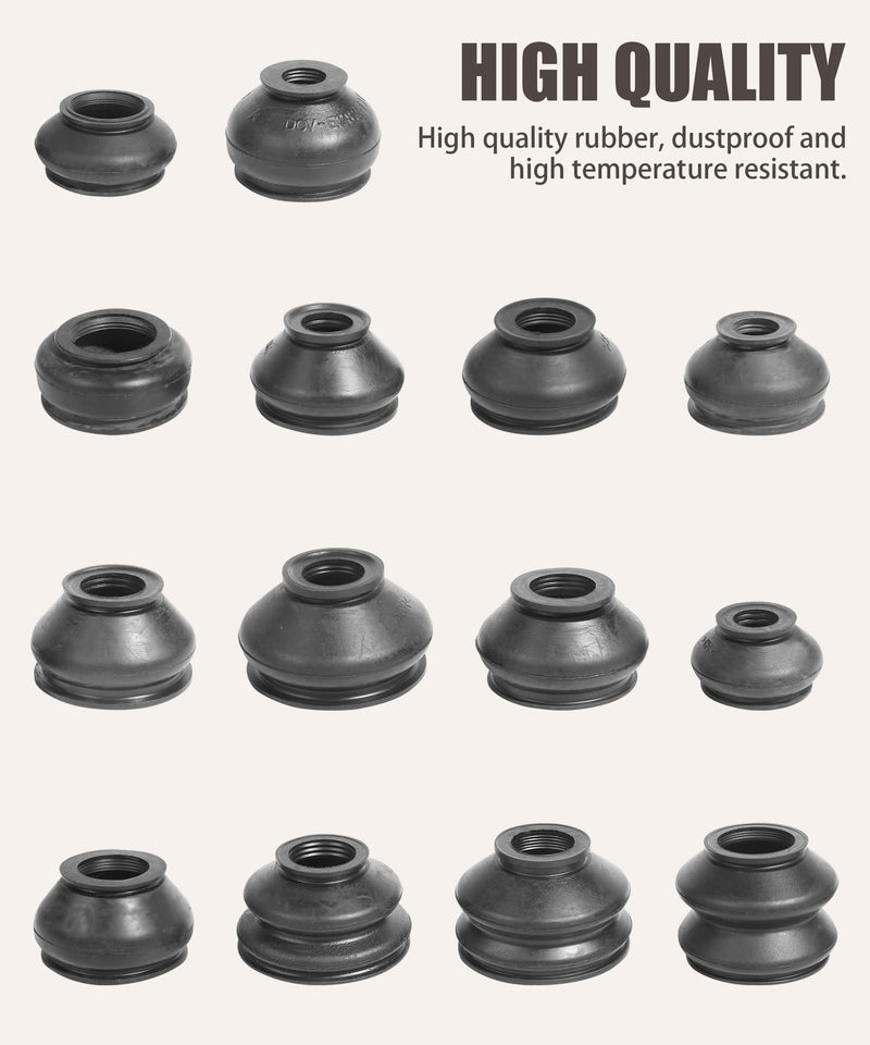 RACOONA 14PCS Ball Joint Boot,Car Accessories Ball Joint Dust Boot,Universal Silicone Dust Boots Cover for Tie Rod,Ball Joint Rubber Dust Boot Covers,Rubber Joint Kit,Suitable for Most Vehicles