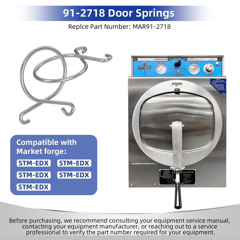 91-2718 Door Springs Fit for Market Forge Kit, One Pair-Right and Left Door Spring Compatible with Door Lift STM-E STM-ED STM-EDX STM-EL