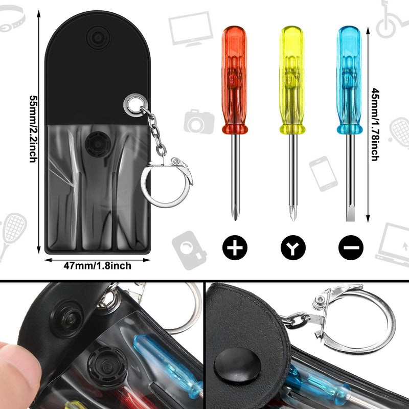 48 Pcs Mini Screwdriver Tape Keychain Set Multitool Pen Card Father's Gifts Bulk Mini Tool Set for Adult Men Dad (Yellow,Black) 48 Yellow,black