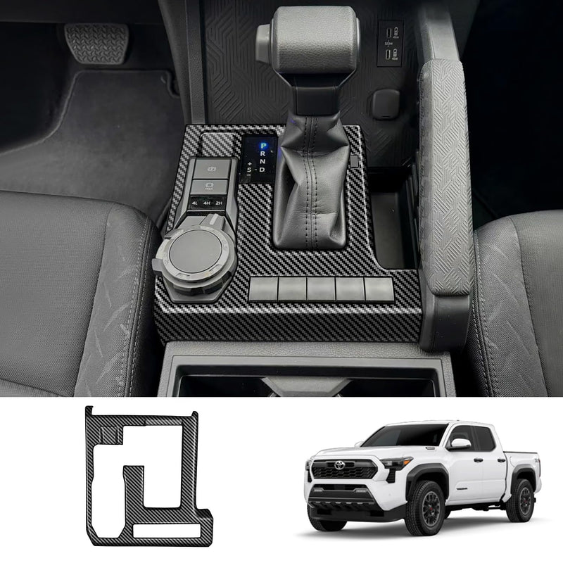 2024 Tacoma Center Console Gear Shift Trim, Carbon Fiber Pattern, Interior Decorative Cover for Tacoma 24 TocamaGear Shift Box Panel