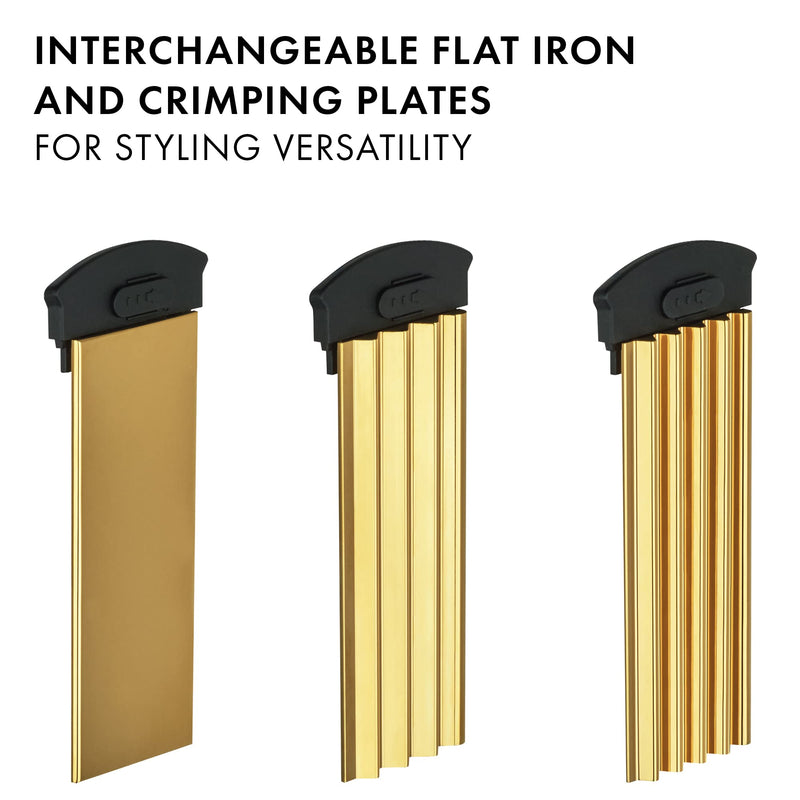 Hot Tools Professional 24K Gold 3-in-1 Crimper & Flat Iron Combo, 1 ½”, 1 ct.