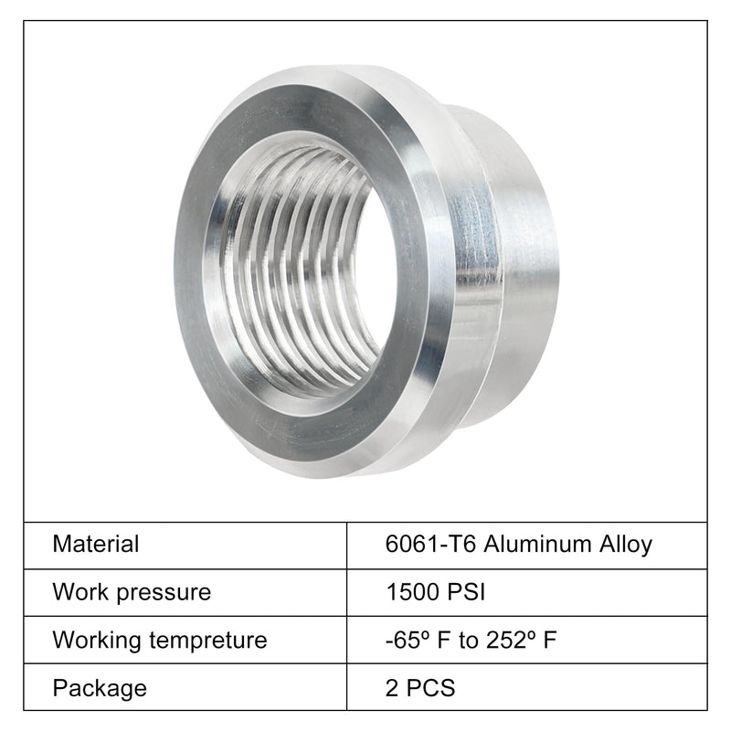 EVIL ENERGY 1/2" NPT Female Weld on Bung Fitting Aluminum 2PCS 1/2NPT