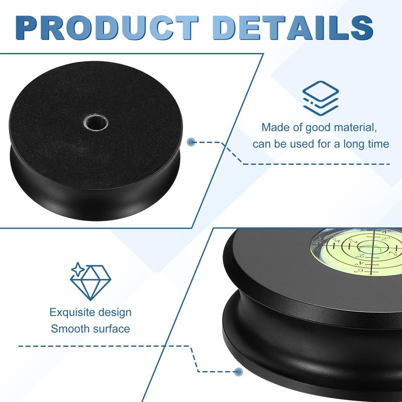MECCANIXITY Record Weight Stabilizer, 336g/12oz Matte Aluminum Turntable Weight Clamps 3'' x 1'' Vinyl Disc Stabilizer with Level Vibration Dampener for LP Player HiFi Turntable, Black