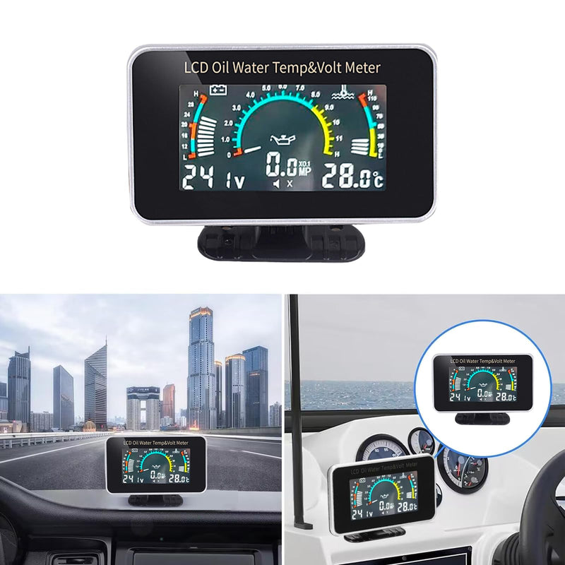  [AUSTRALIA] - 3-in-1 Auto Car LCD Meter Digital Oil Pressure Voltage Water Temperature Gauge Universal Instrument 9-36V for Car/Truck/SUV/RV 3-in-1 Water Temperature Gauge