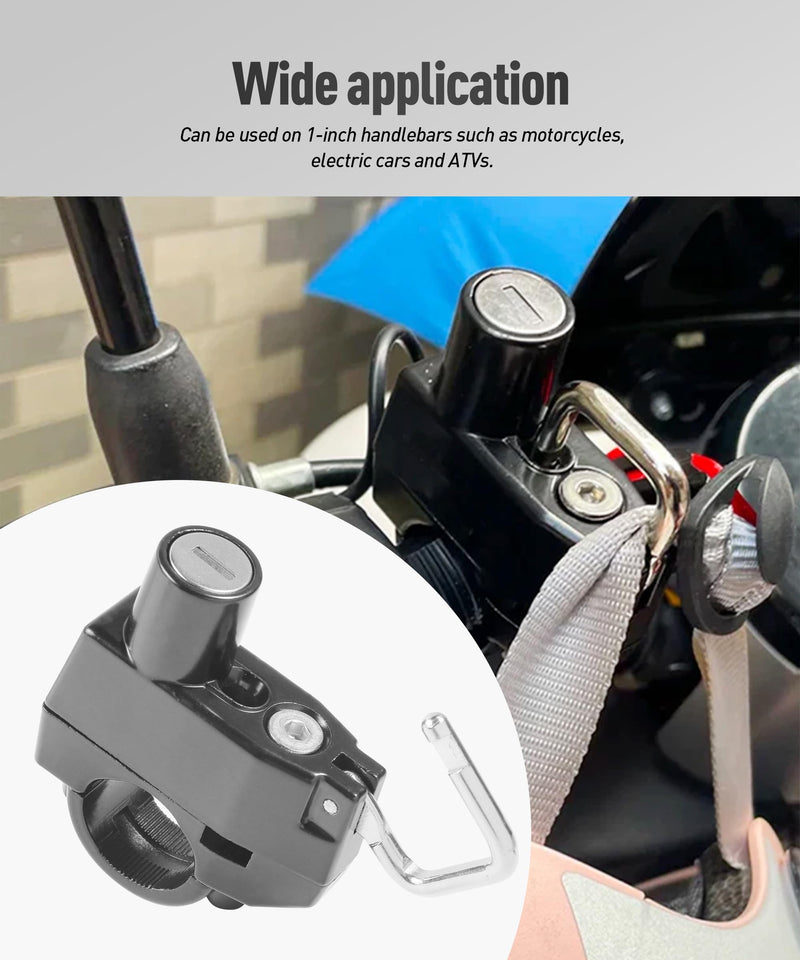Motorcycle Helmet Lock,Car Accessories Universal Aluminum Alloy Anti Theft Helmet Security Locks with 2 Keys,Suitable for Most Motorcycles,Mountain Bikes,Scooters (1PCS, Helmet Lock+Cable) 1PCS, Helmet Lock+Cable