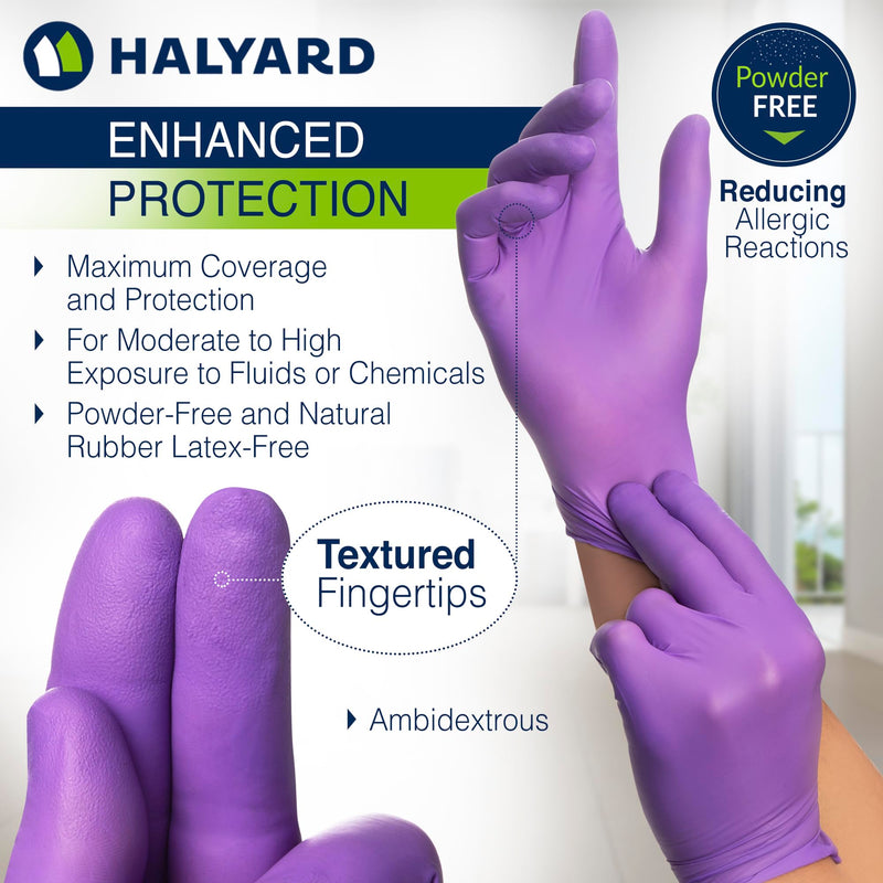 HALYARD Purple Nitrile Dental Patient Exam Gloves, Non-Sterile, 5.9 mil, 9.5 Inches, Purple, Medium, 53432 (Box of 100)