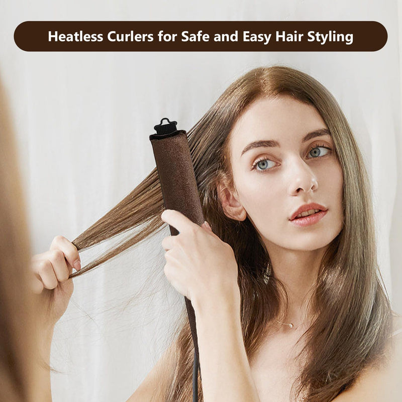 Heatless Curlers,Heatless Curling Rod,Overnight Hair Curlers,Heatless Curl | Rods Hair Rollers,Sleep In HeatlessCurlers,No Heat Curler Roller for Big Waves, Soft Velvet Thick Flexi Rods (3 Pcs)