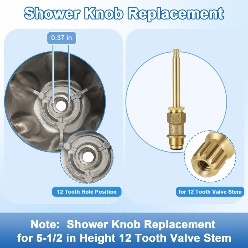 Matte Black Bath Tub Spout Shower Trim Kit, with 3 Shower Knob, Compatible with Price/Pfister Verve Tub/Shower Faucet Handle Set, for 1/2'' Pipe MALE Thread Connection, 3/4'' IPS Pipe Inside Thread