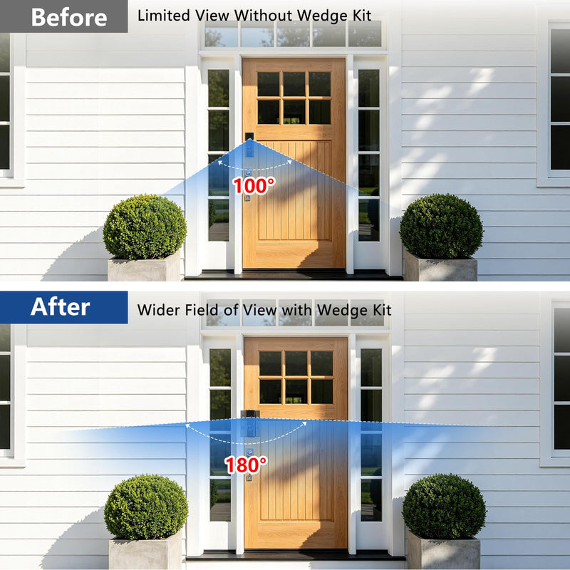Adjustable Angle Doorbell Mount for Ring Battery Doorbell/Plus/Pro 2nd Gen (2026 Release)/Ring Wired Doorbell 2nd Gen(2025/2026 Release), No-Drilling Mounting Bracket with Wide Viewing Angle