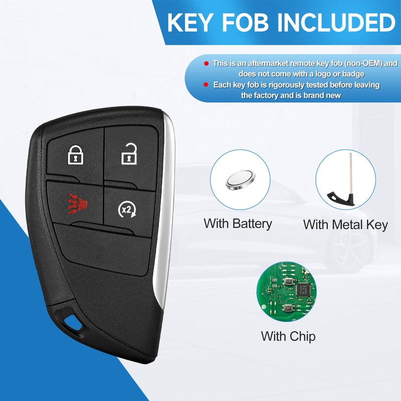 Smart Key Fob Replacement Remote fits for Chevy Blazer EV 2024-2025 Colorado 2023-2026 Equinox EV 2024-2026 Silverado 2021-2026 Tahoe 2022-2025 Traverse 2025-2026 Car Keyless Entry YG0G21TB2 433Mhz