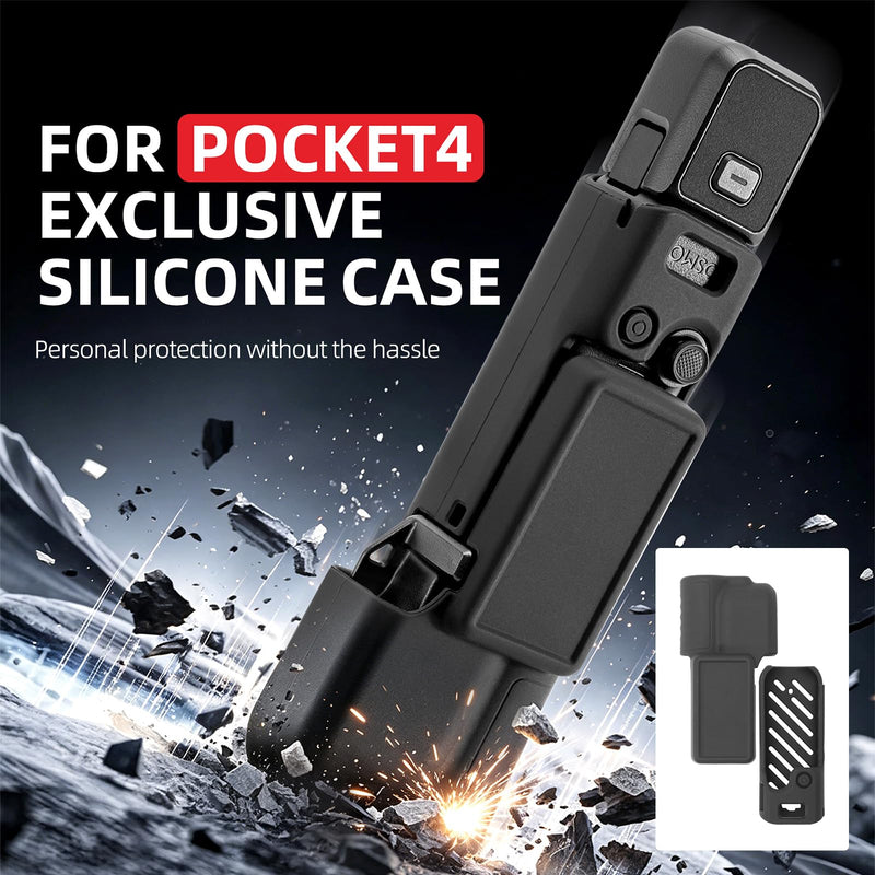 CAPART Silicone Protective Case for DJI Osmo Pocket 4 Accessories | Gimbal and Screen Cap with Hollowed Out Body Sleeve, Better Heat Dissipation, Easy Install and Remove
