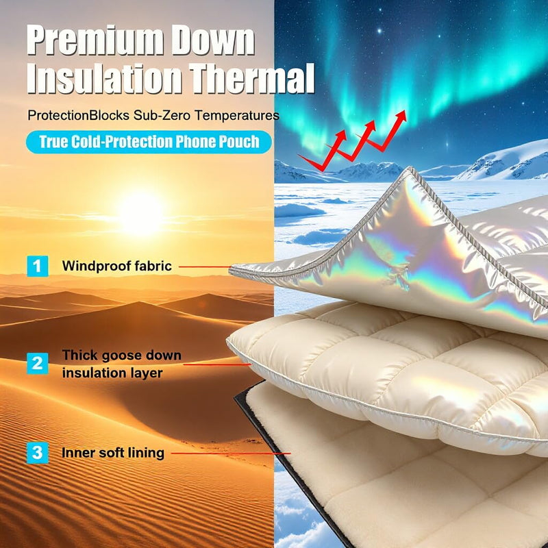 3 Pack Thermal Phone Case Extends Battery Life 5X in Cold or Hot Weather | 8.27x4.72inch Insulated Phone Pouch 9-foot Drop Protection Cell Phone Sleeves For Hiking Camping Skiing Silver#1-3PACK
