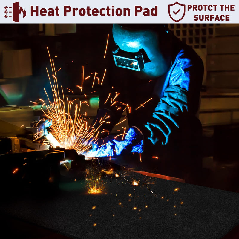 Large 40x40Inch Welding Blanket Pad Fireproof Flame Retardant Fabric for Stove Wick | 5mm Thick Carbon Felt Heat Resistant Mat for Industrial, Smoker, Soldering, Firepit, Grill & Welding Applications 40x40'' 1 PCS