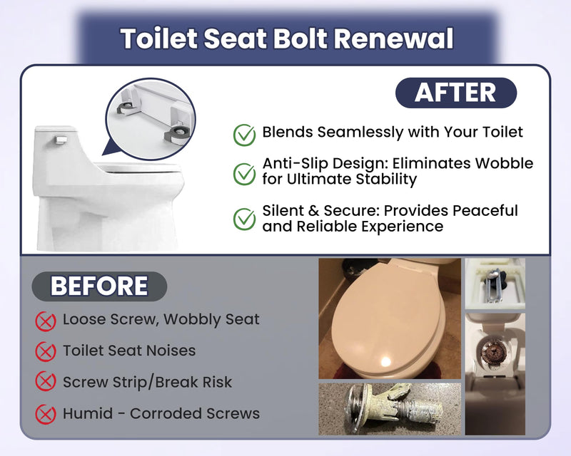 3/8" Dia Toilet Seat Screws Replacement Kit for Select Kohler One-Piece Toilet - Top Mount Hinges Toilet Bolts with Rubber Anchor Nuts, Compatible with Kohler Toilet Seat Parts K-84999 & K-85040-4PC Special styles fit 10-12mm holes