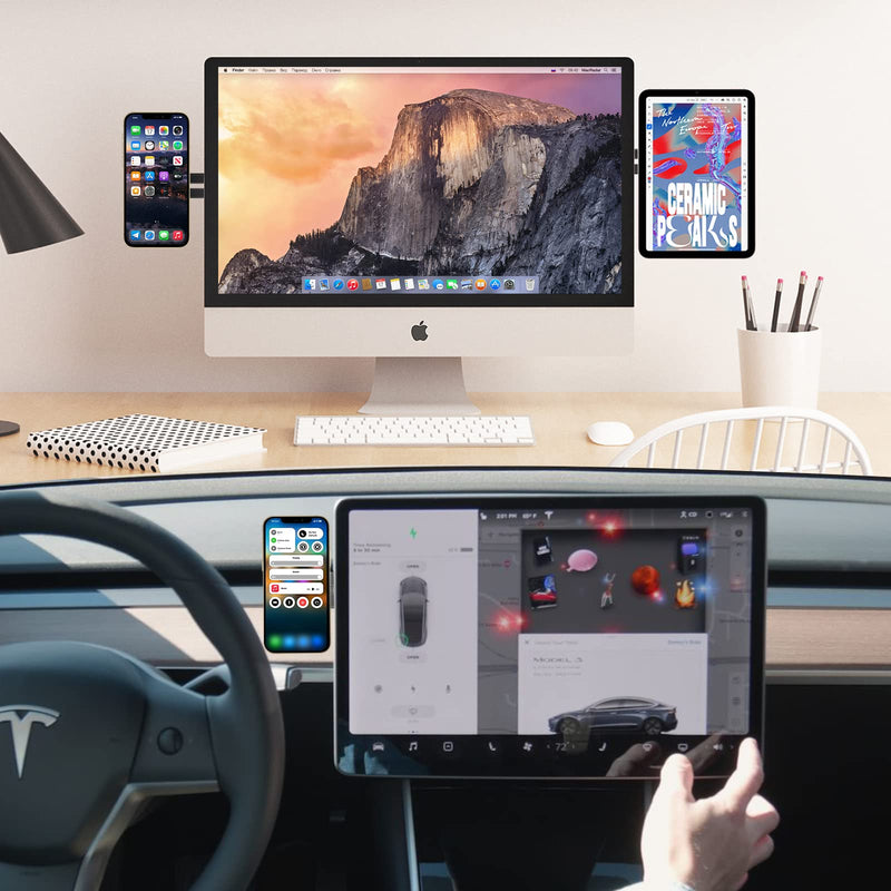 MagSafe Accessories Compatible with iPhone 15 14 13 12 Series, Universal Laptop Accessories in Order for Dual-Screen Interaction, Laptop Phone Holder for iPhones Black