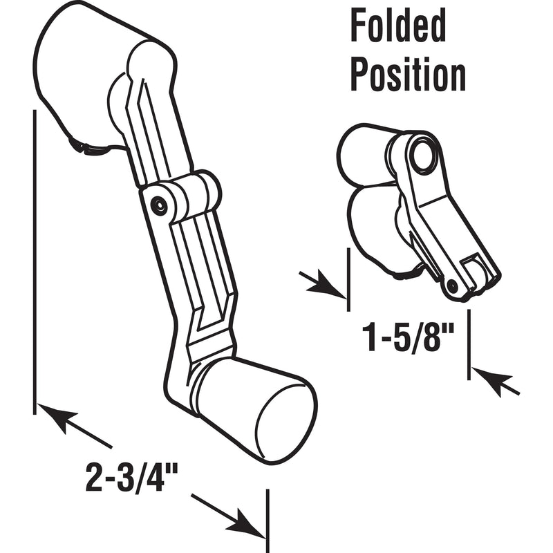 Prime-Line H 4318 Operator Folding Crank Handle, 11/32 In., White Painted Finish (6 Pack)
