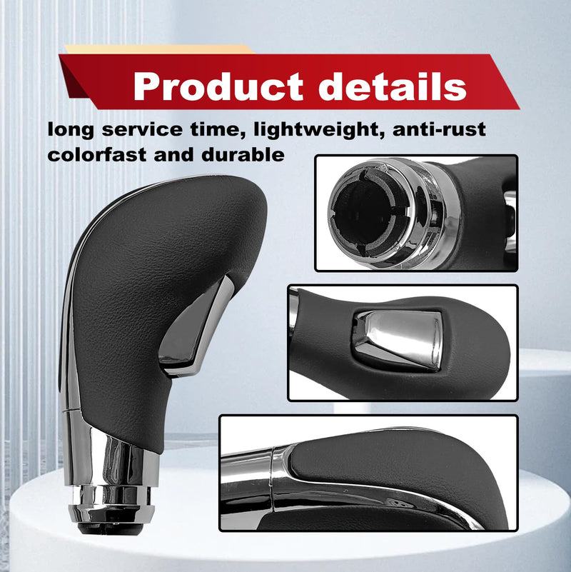 Automatic Gear Stick Shift Knob Compatible with 2012-2017 Buick Verano Car Gear Shift Knob Leather Car Stick Lever Gear Shifter Knob Cover Head Handle Lever(Black) black