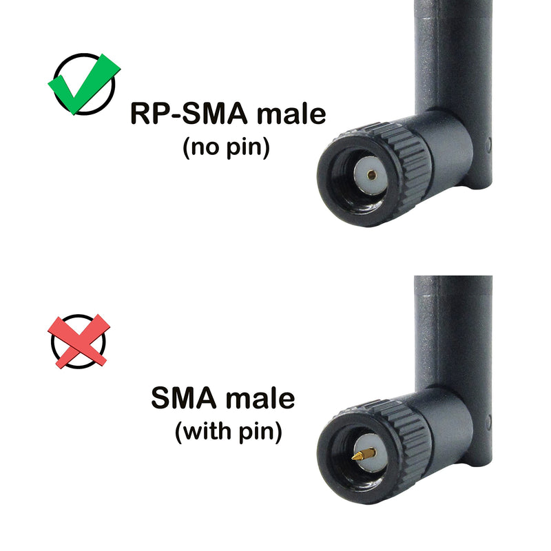  [AUSTRALIA] - WiFi Antenna PC Bluetooth Antenna, Dual Band 2.4Ghz 5Ghz 5.8Ghz 3dBi with RP-SMA Male (with No Pin) for Gaming Motherboard, RV Camera, Mini PCIE M.2 Wireless Card, Router -2 Pack RP-SMA Male Antenna 2 Pack