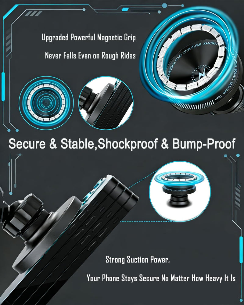 for Ranger Phone Mount 2024-2026 Magnetic Fast Wireless Charging | Custom Fit for Ranger, Strong Magnetism, Universal Compatibility, 360° Rotation, No Drill, No View Blockage, Secure Hold