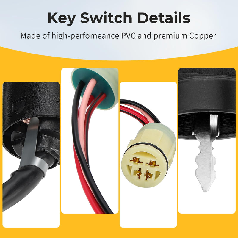 M MATI Ignition Key Switch for Honda Foreman 450 500 520 Rancher 350 400 420 Rincon 650 680 Rubicon 500 520 1998-2024 35100-HR6-A61