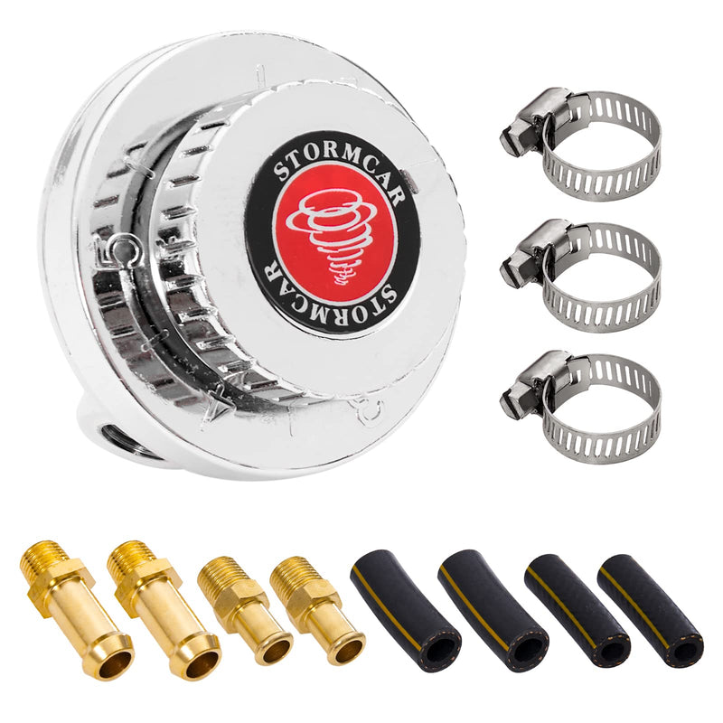 Adjustable Carb Fuel Pressure Regulator Kit Universal Manual 1-5 Psi Fuel Pump Pressure Regulator FPR for Carburetor Engine with 8mm 10mm adapters