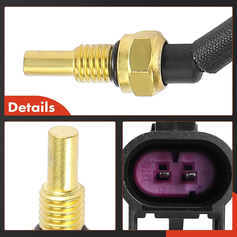 A-Premium Coolant Temperature Sensor Compatible with Buick Rainier Chevrolet Colorado Trailblazer GMC Canyon Envoy Hummer H3 Isuzu Ascender i-280 Saab 9-7x