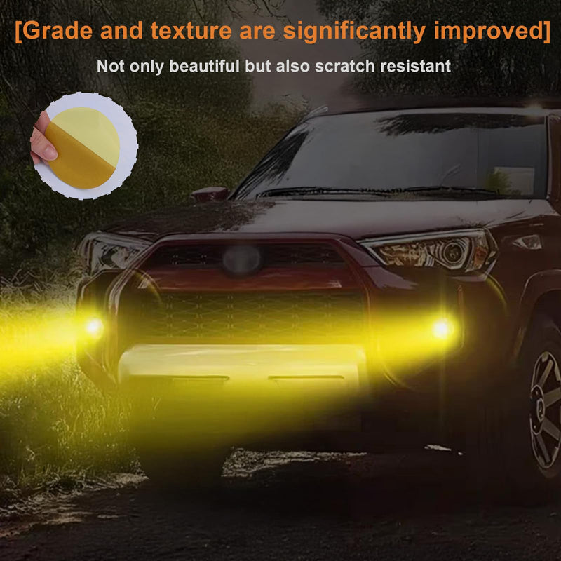 Car Front Fog Light Color-changing Film for 2014-2024 Toyota 4Runner Accessories TPU Tint Film Color Sticker - Yellow (4 PCS)