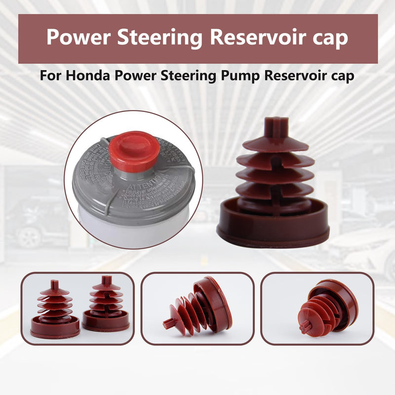 2PCS Power Steering Reservoir Cap, Power Steering Pump Reservoir Cap Plug Cover 53697-Sb3,Power Steering Pump Plug Cover Compatible with Honda Accord Odyssey Crv Civic Rd5/7 (Red)