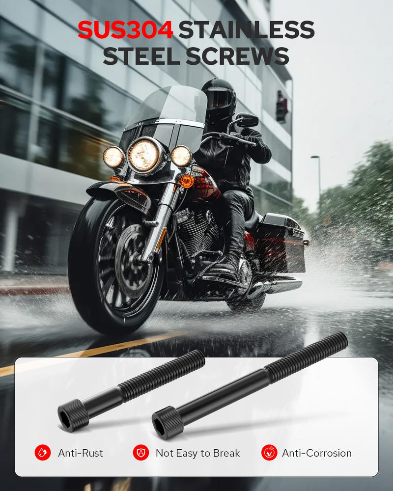 Benlari 1inch &1.5inch Driver Floorboard Extensions, Floorboard Spacer Extenders Kit Fit for Harley Touring Street Glide Road Glide Electra Glide Road King 2009-2024 FL Trikes 2009-2013, Black