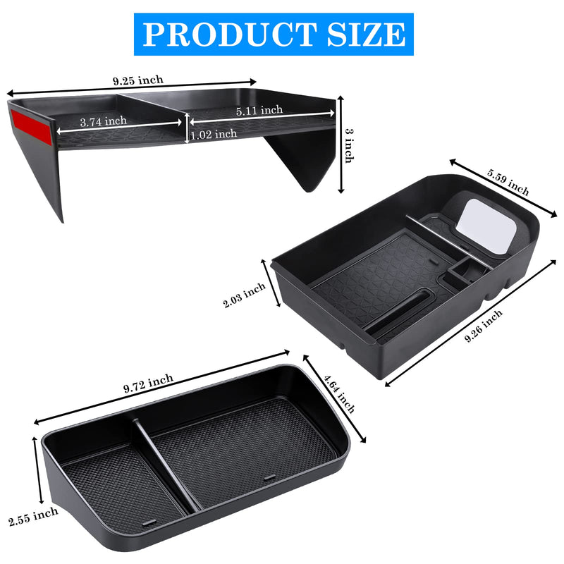 Upgraded Center Console Organizer Compatible with Toyota RAV4 2024 2023 2022 2021-2019 Interior Accessories, Armrest Storage Box, Dash Storage Tray(Not for New 10.5'' Multimedia Display)-3pcs