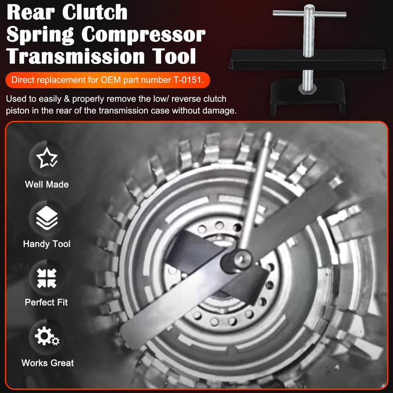 Bonbo T-0151 Rear Clutch Spring Compressor Transmission Tool - 4L60E Low & Reverse Spring Compressor, Compatible with GM 250 250C 350 350C 700R4 4L60 4L60-E 4L65E 4L70 4L70E 4T80-E