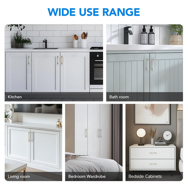 HOME EDIT Brushed Nickel Cabinet Pulls Drawer Pulls, 6-1/4 Inch, 12 Pack | Wide Base Shape, Smooth Pull Grip, Kitchen Cabinet Upgrade, For Drawers, Cabinets, Cupboards 6-1/4 Inch Hole Center