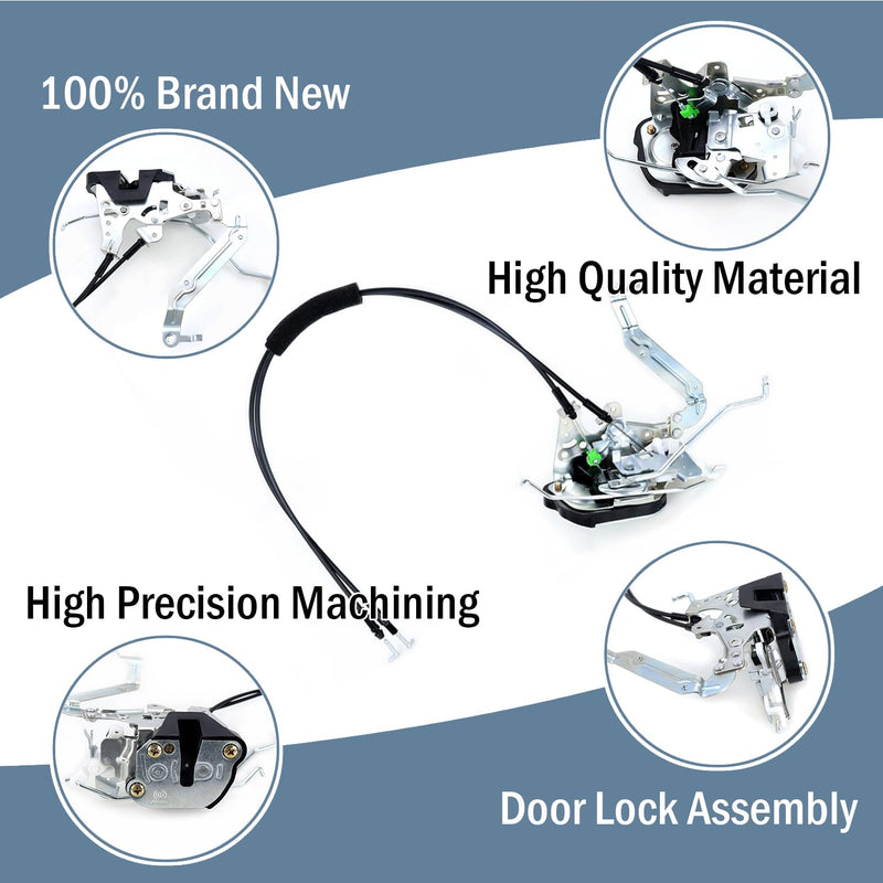 Qagea Front Door Lock Latch Actuator & Cable - Right Passenger Side - Fit for 2001-2007 Toyota Sequoia, 2005-2006 Toyota Tundra Double Cab 4.7L, Replaces 69303-0C011, 69304-0C011 Front Right Passenger Side