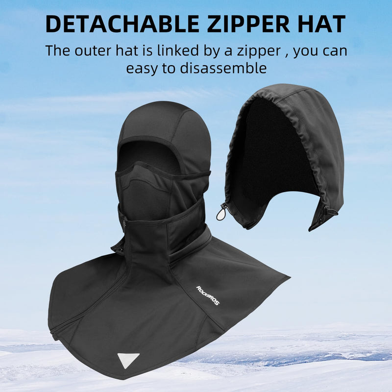 ROCKBROS Balaclava Mask Windproof Winter Mask Men Women for Skiing Snowboading Motorcycle Riding Small-Medium Black