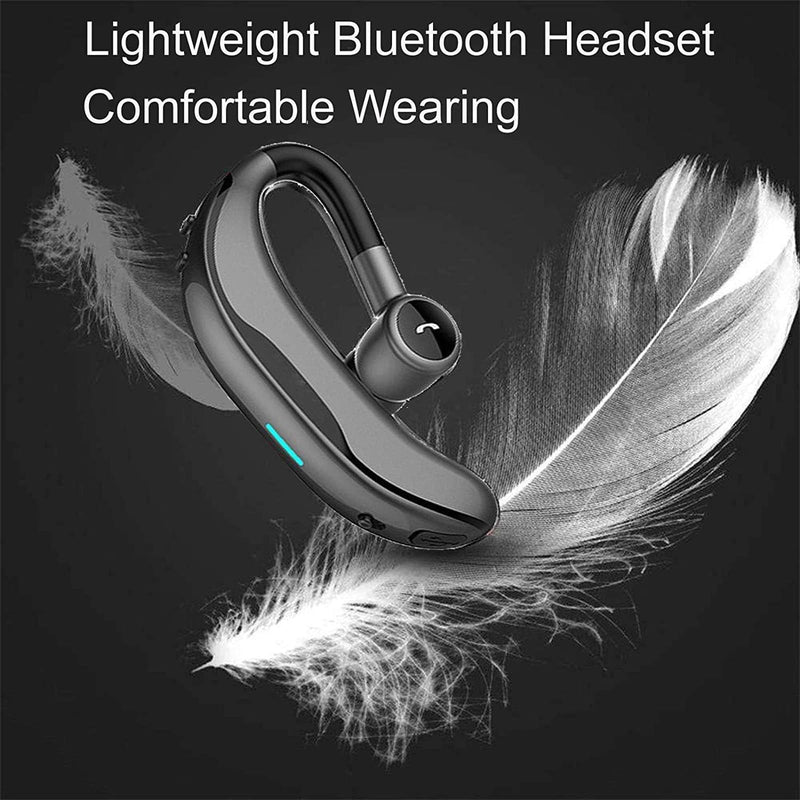 Wireless Headset Earpiece Headphone Handsfree Call Earpiece Noise Cancelling Earbud Headsets Long Standby Time Earphone Compatible with Smart Cell Phones Trucker Car Driver Business Office Men Women Grey