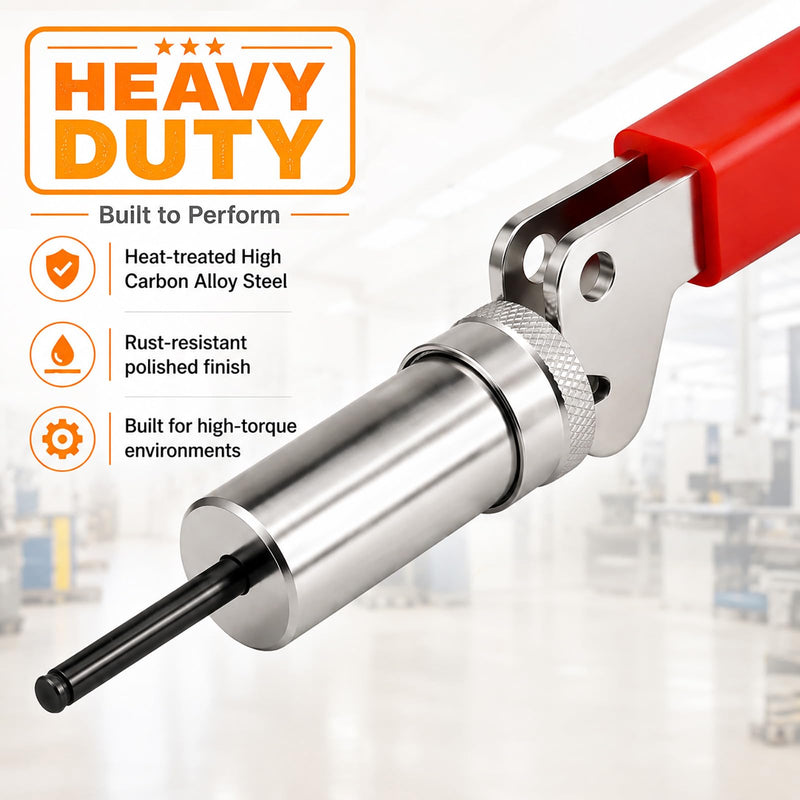 Professional Plunger Tool for #6 Style Barrel Fasteners, 0.158" Inner Diameter, High-Carbon Steel Construction with Ergonomic Handle