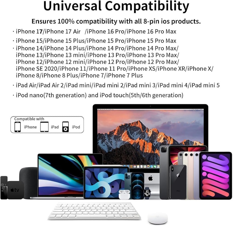 [Apple MFi Certified] iPhone Headphone Adapter,2-in-1 Lightning USB Type C | Lightning to 3.5 mm Headphone Jack Adapter,iPhone Aux Adapter Converter Dongle Audio for iPhone 17 16 15 14 13 12 11 iPad Black