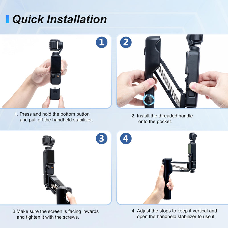 STARTRC OSMO Pocket 3 Handheld Stabilizer, Mini Z-Axis Anti-Shake Handle Grip Holder Storage Protective Case for DJI Osmo Pocket 3 Creator Combo Accessories for Camera Vlog Live Shooting Video