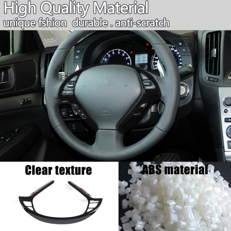 Car Button Frame Cover Trim Compatible with Infiniti G37 2007-2013, Car Panel Protection Frame Trim Decoration Accessories (Glossy Black) glossy black