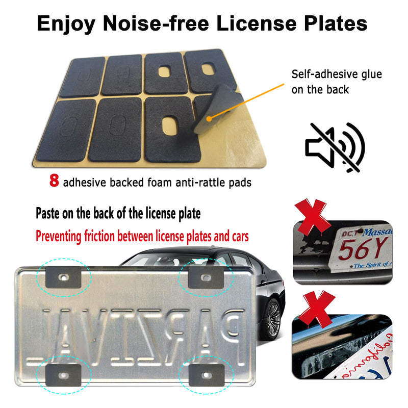 Aootf License Plate Covers- Clear Flat License Plate Protector, Unbreakable Transparent Protective Cover with Screws Caps, 2 Pack for Front Rear