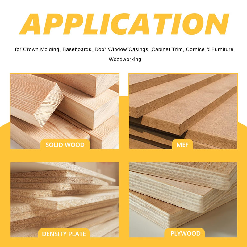 Newdeli Architectural Molding Router Bit Set 5 PCS 1/2-Inch Shank, Corner Rounding Edge-Forming Roundover Beading Router Bit Set, Woodworking Milling Cutter Tools, Carbide Cutter CNC Router 5Pcs Architectural Molding Router Bit Set