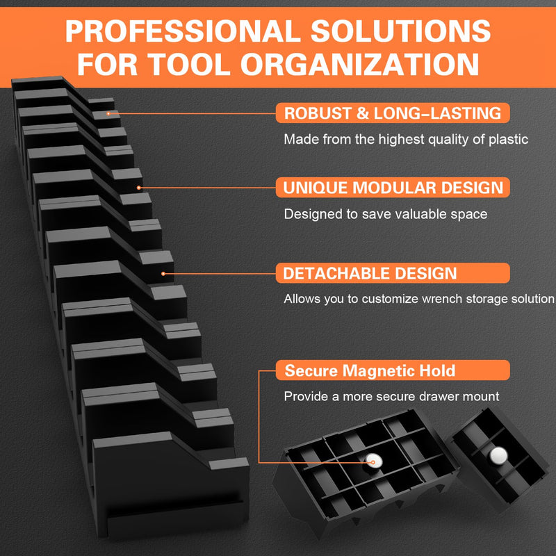 Magnetic Plier Organizer - Expandable Multiple Spacing Modular Tool Box Organizers, Tool Drawer Organizer, Tool Storage, Plier Rack - 24 Holders
