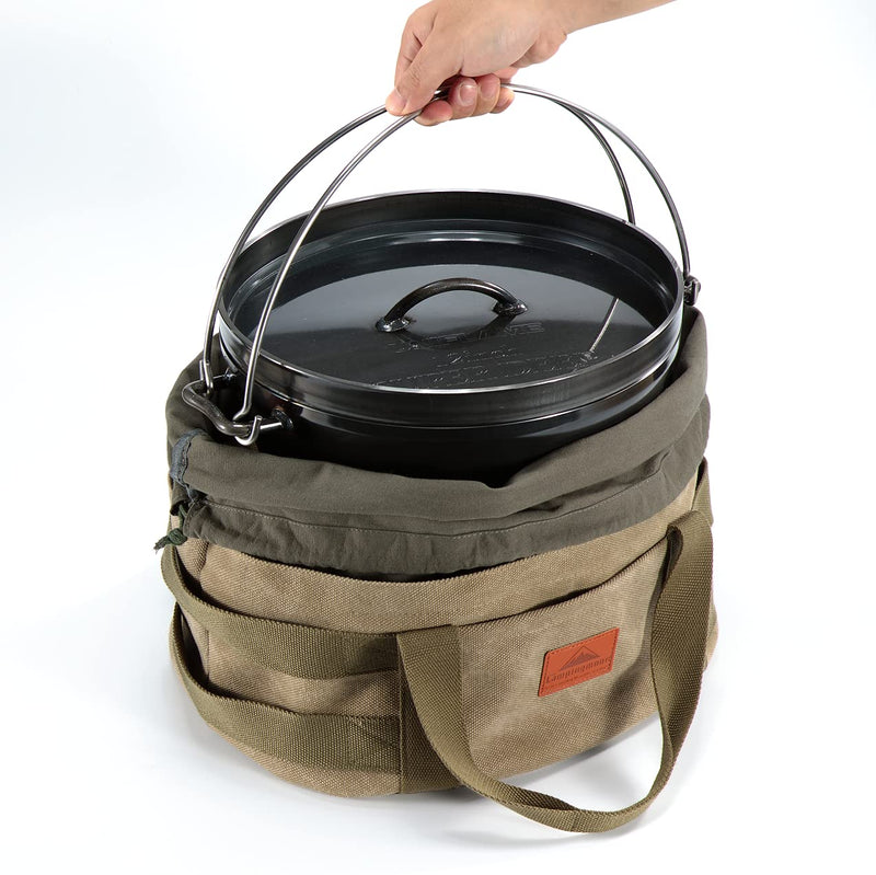 camping moon Carry Bag for Dutch Oven Durable Canvas Bag for 12-inch Dutch Oven (Do-32bk)
