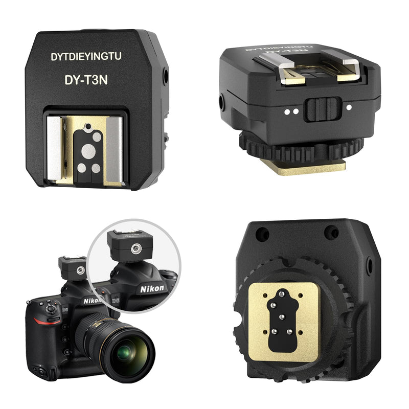 DY-T3N for Nikon Camera Flash Hot Shoe Adapter Mount Top-Mounted Expansion Accessory: Multi-Flash synchronous Shooting with Cable Converter A Set with 3 Wires (DY-T3N N03) DY-T3N N03