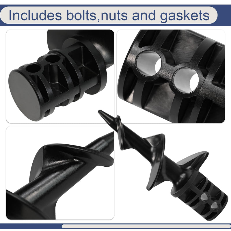2 Pack Dock Sand Auger for PVC Tubing Sandbar Anchor Securing Your Boat with Ease Fits 1.730" I.D. or 1.790" I.D PVC,Replace Sand Dock Auger Boat Anchor(with 2 Screws)