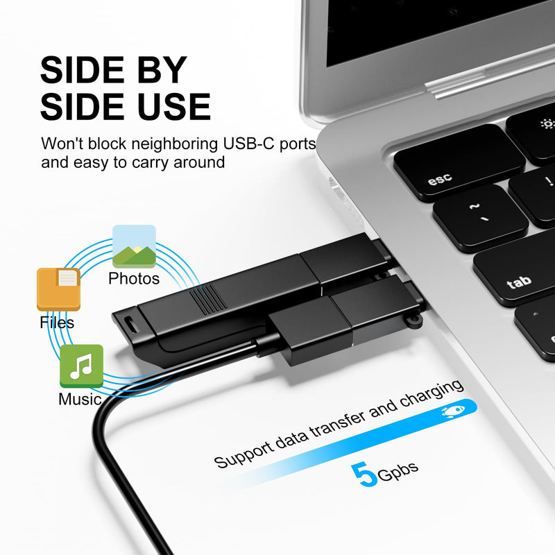 USB C Adapter 8 Pack,USB C to USB Adapter,USB to USB C Adapter,USB-C to USB Adapter,USB A to USB C Adapter,USB C to USB Charger Cable Converter for iPhone 15/14/13,MacBook,iPad(Black) Black