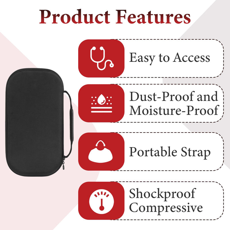 Hard Stethoscope Case Compatible with EKO Core 500 Digital Stethoscope, Portable Carrying Case for Doctors & Nurses, Compact Storage Box with Extra Pocket, Protective Shell Only 1PCS